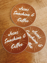 Load image into Gallery viewer, Jesus, Sunshine, &amp; Coffee Sticker
