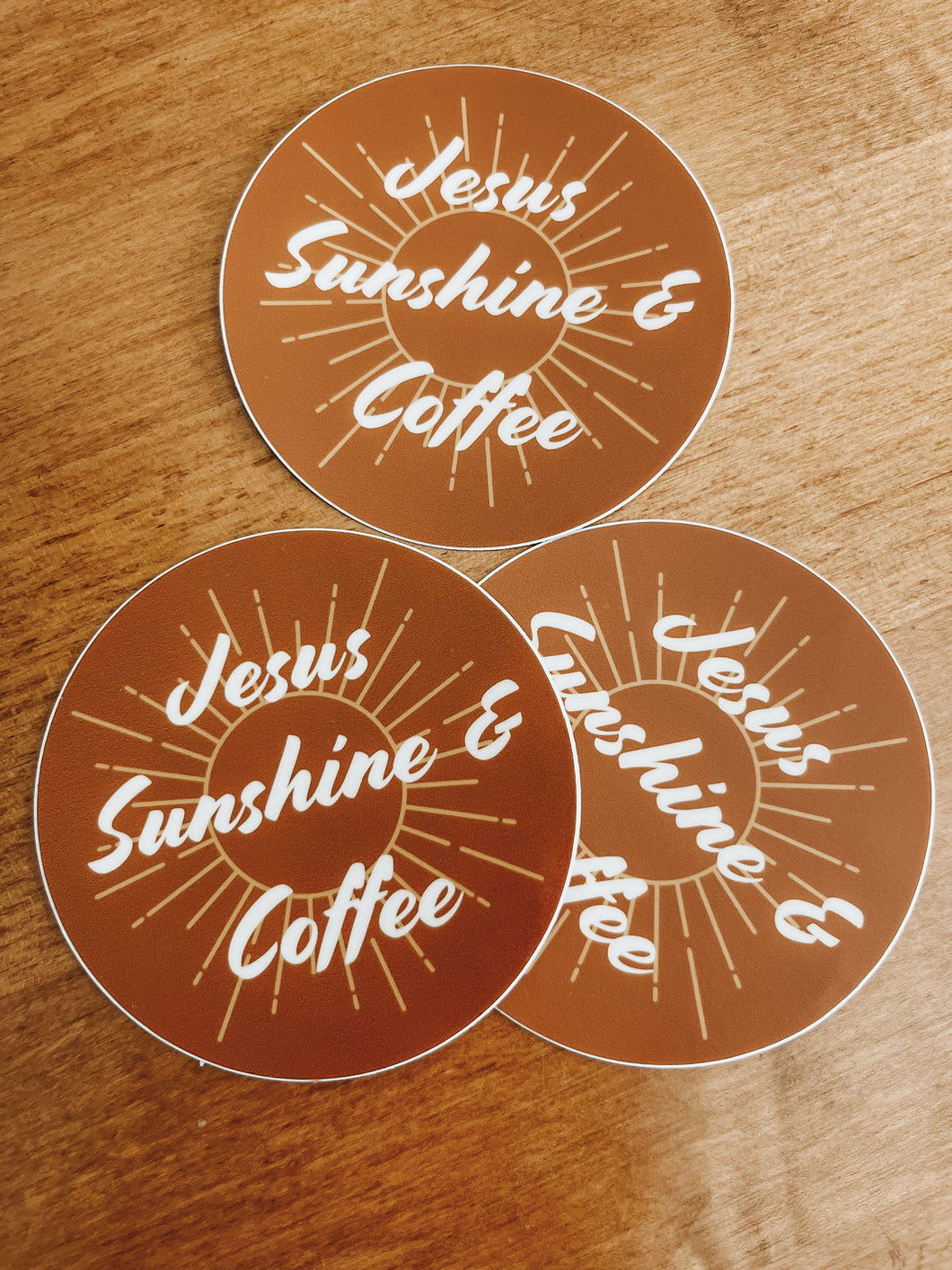 Jesus, Sunshine, & Coffee Sticker